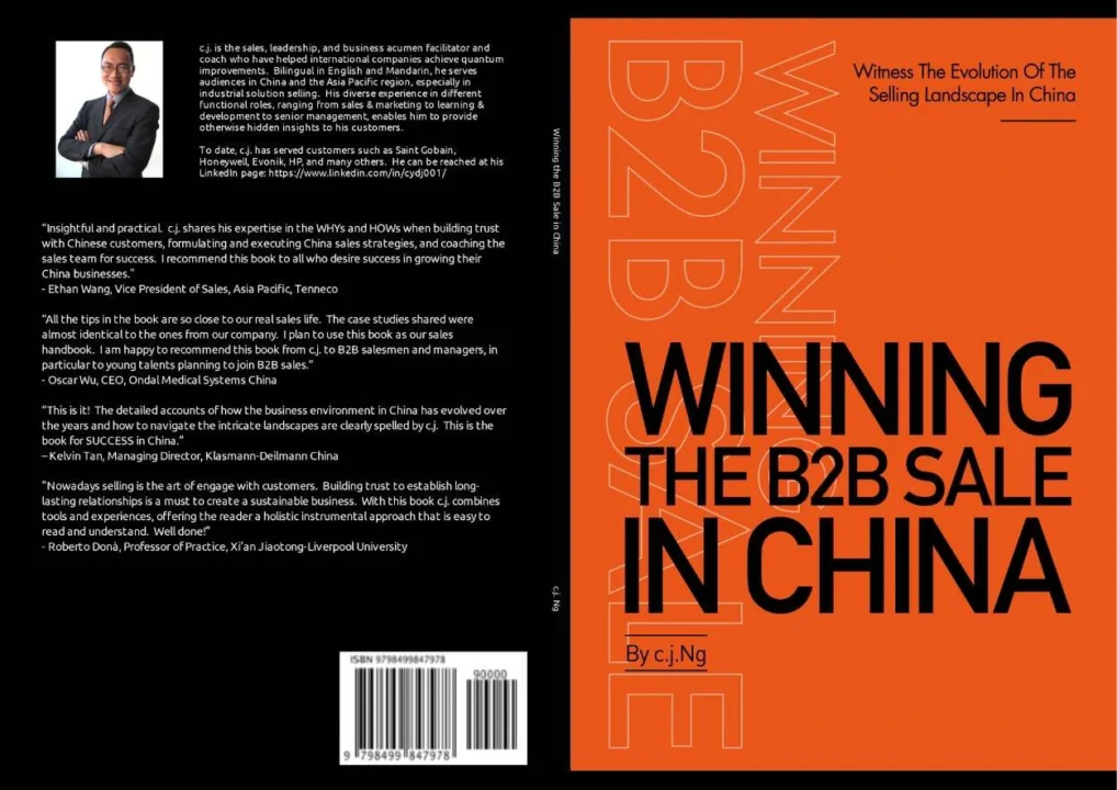 Winning B2B Sales in China written by cj Ng