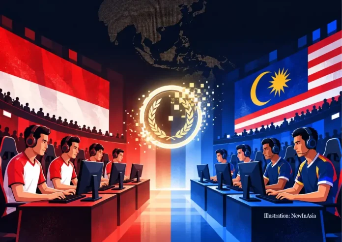 Illustration of Asian Games esports 2026, where growing audiences and official medal events are raising new questions about the role of game publishers.